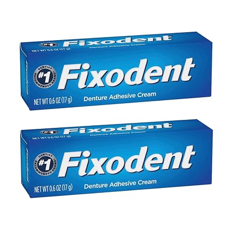 Fixodent Secure Denture Adhesive Cream, 0.6 oz (Pack of 2)