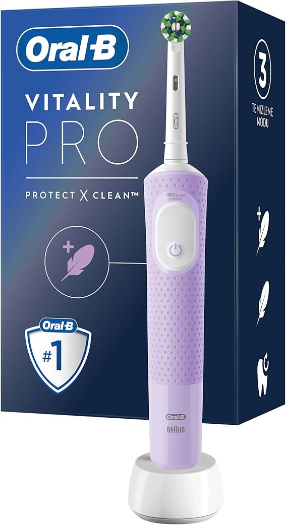 Oral-B Şarjlı/Elektrikli Diş Fırçası Vitality Pro Lila Koruma ve Temizlik