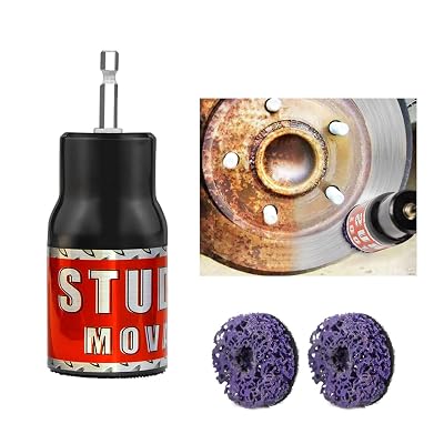 Wheels Stud and Hub Cleaner Stud Rust Removal Tool Fits to 12Impact Wrenches or Electric Drill for Screws and Metal Surfaces Wheel Cleaning Tool