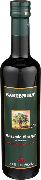 Bartenura Balsamic Vinegar of Modena Italy, 16.9 oz Glass Bottle, 6% Acidity, Certified Kosher
