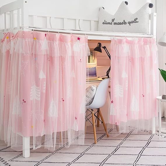 IBLUELOVER Cabin Bunk Bed Curtain Blackout Bed Canopy Student Dormitory Bunk Blackout Curtains Mosquito Protection Canopy Students Single Sleeper Dustproof Beding for School Home, 1.35 x 2m