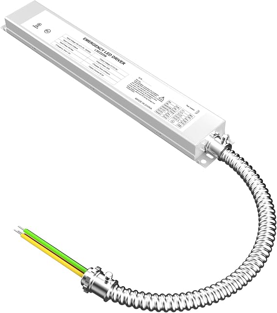 20W LED Emergency Backup Driver UL Listed Battery Backup for LED Panel & Recessed Lights, 90+ Min Runtime, 100-347V AC Input, 175V DC Output, Rechargeable, (1 Pack)