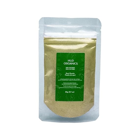 Hud Organics Qasil Powder Natural Face Wash Only 1 ingredient Deep Cleansing and Hydrating, 20g