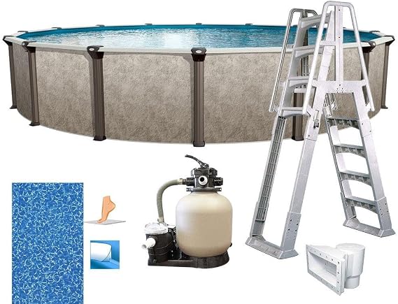 In The Swim 27' Round Above Ground Swimming Pool - Epic Package