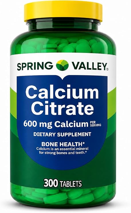 Calcium Citrate 600mg per Serving, 300 Tablets Pure Calcium Citrate Supplement, Supports Bone Health and Wellness, Citrato de Calcio, High Absorption Calcium