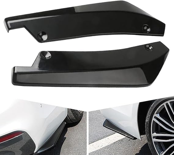 Car Rear Bumper Lip Diffuser for Audi A4 B9 S-line S4 2017-2019,2Pcs Rear Spats Bumper Corner Lip Spliter Canard Protector Wrap Angle Spoiler Accessories,A/Black