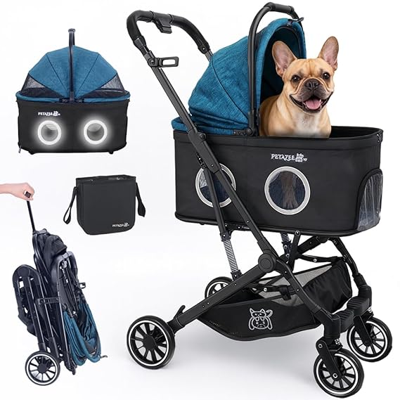 NThut 3-in-1 Pet Stroller for Small and Medium Dogs and Cats, Up to 50 lbs