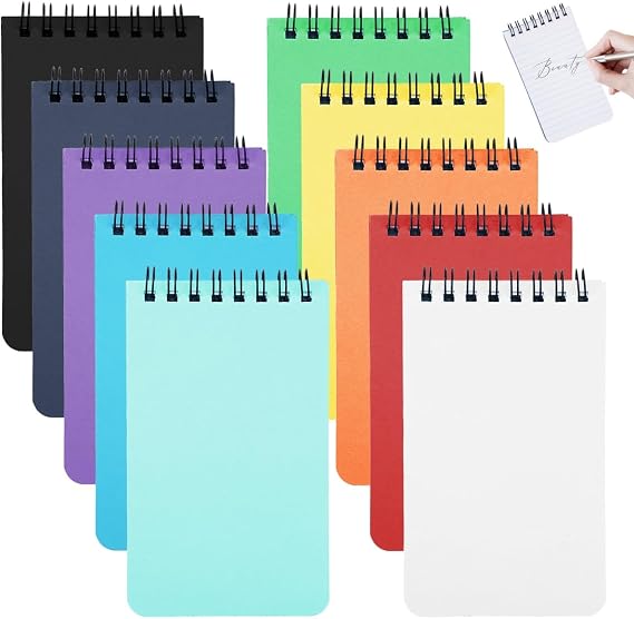 10 Pack Mini Notebook, Small Pocket Notebook,A7 Spiral Lined Memo Pads