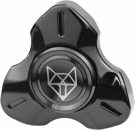 FREELOVE Premium Metal Fidget Spinner for Adults, Stainless Steel Heavy Silent Spinner with Precision Bearing, Small Office Desk Toy & EDC for Stress Relief Focus ADHD, Pro Black