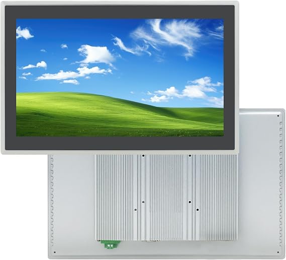 15.6 inch Capacitive Multi-Touchscreen Industrial Embedded Win-11 PC Monitor, IP65 Screen with 10 Points Touch Display, i7+RAM 8G+512G SSD, Integrated Phoenix2pin, HD-MI-Out & USB Ports