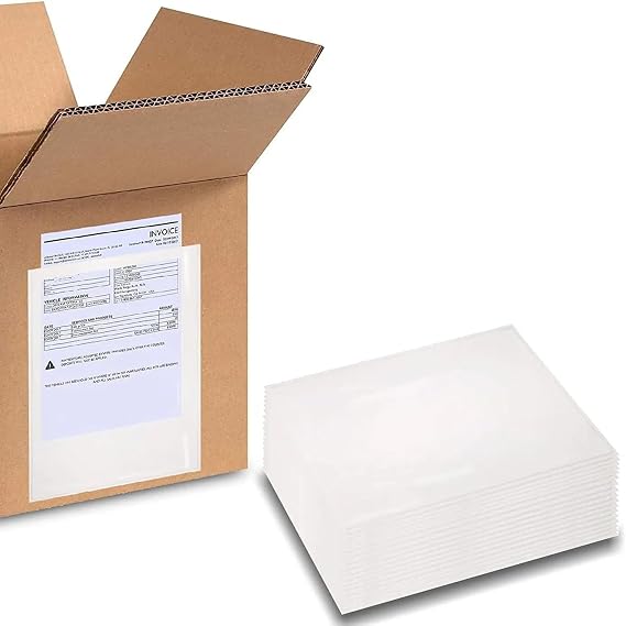 4.5" x 5.5" Clear Packing List Back Side Loading Plain Face Envelopes Pouches (1000 Pcs) Self-Adhesive Packing List Envelopes Pouch for Packing Slips Invoice Label