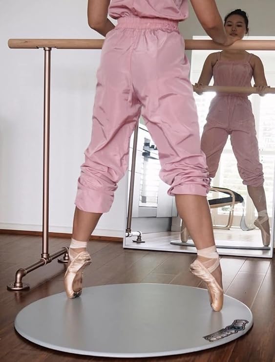 Portable Dance Floor 32 inch Gray Marley Flooring - Ballerina Training Equipment - Turn Board for Dancers & Pointe Shoes, Practice Ballet Barre, Ballet Gifts