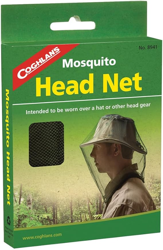 Coghlan's Mosquito Head Net: Ultra-Fine Mesh Netting Protection for Face and Neck Against Bugs Gnats Flies Insects, for Outdoor Camping, Hiking & Fishing