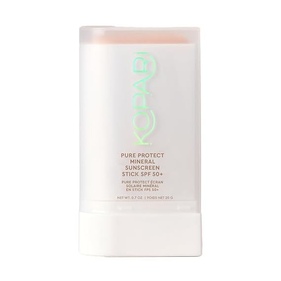 Kopari PURE PROTECT 100% Mineral Sunscreen Stick SPF 50+ Clear Zinc Oxide Face and Body Sunscreen with Hydrating Argan Oil, Shea Butter, Sheer Finish, Ultra-Portable, for Easy Reapplication