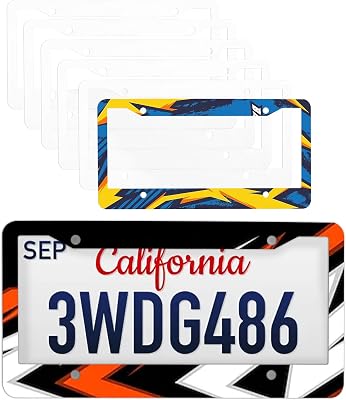 6 Pack Sublimation License Plate Frame Blanks,Metal Aluminum car Tag White,Thermal Transfer DIY Custom Picture Design for Blank License Plates Frame12.2x6.3x0.04