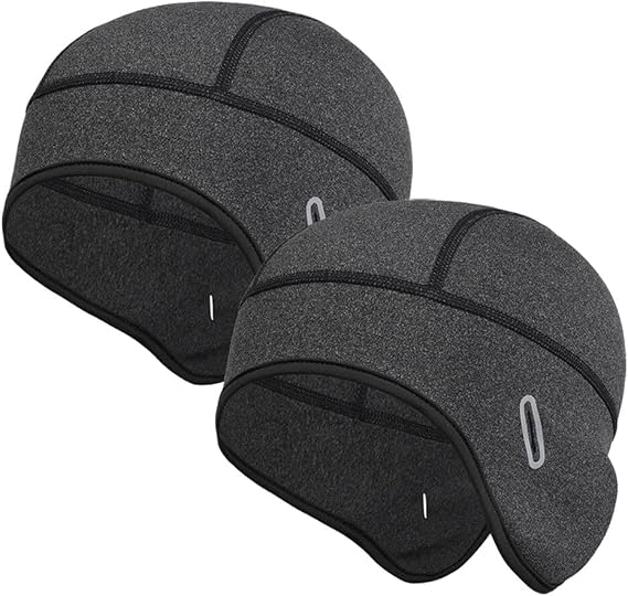 AXBXCX 2 Pieces Winter Skull Cap with Ear Flaps & Eyeglasses Holes - Premium Insulated Helmet Liner for Extreme Cold Weather