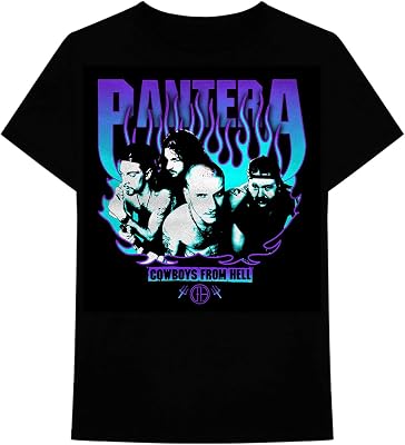 Pantera Cowboys from Hell Adult Black Short Sleeve T Shirt 80s Vintage Style Metal Rock Graphic Tees