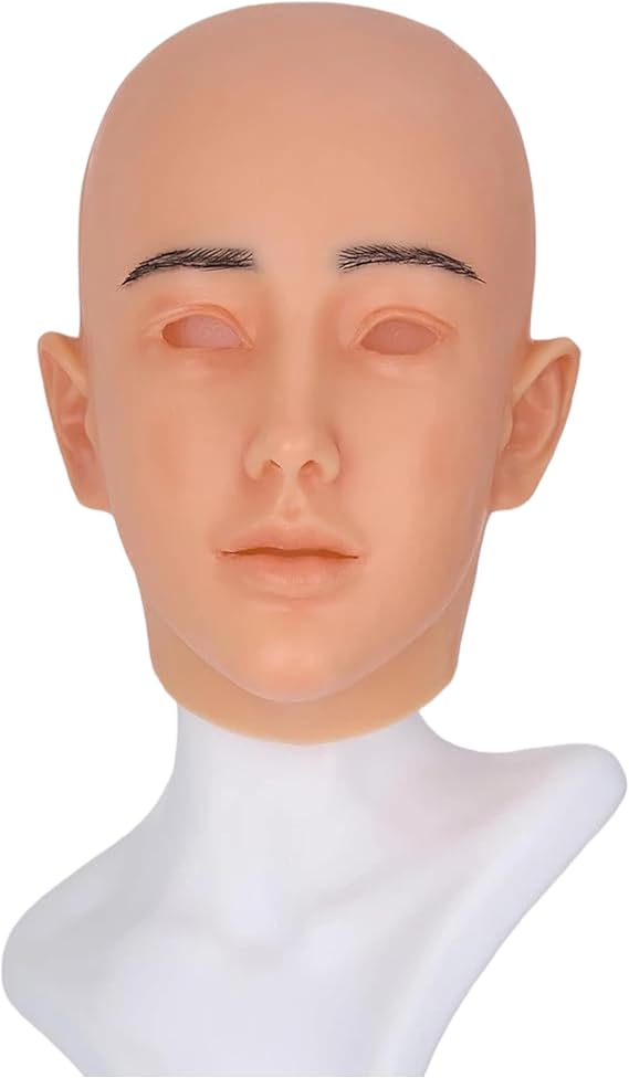 Realistic Silicone Female Full Head Mask for Cosplay & Makeup