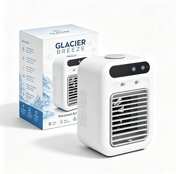 Personal Evaporative Air Cooler, Portable Mini Air Conditioner Fan with 500ML Water Tank, 3-Speed USB Desk Cooling Fan for Bedroom, Office, Dorm, Camping & Home Use