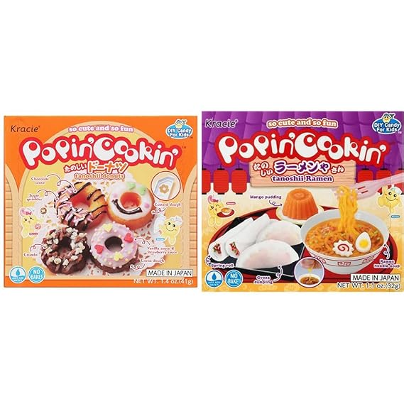 Kracie Popin' Cookin' DIY Candy Making Kit Bundle - Donuts (1.4 oz) and Ramen (1.1 oz)