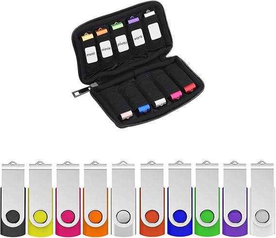 ABLAZE 10 Pack 32GB USB 2.0 Flash Drive + USB Storage Case