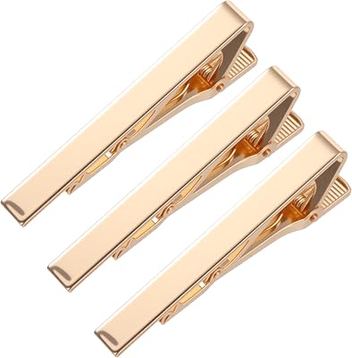 Tie Clips for Men, 3 Pcs Classic Tie Clip Gold Ties Bar Professional Suit Accessories for Business, Wedding, Anniversary, Fathers Day Gifts