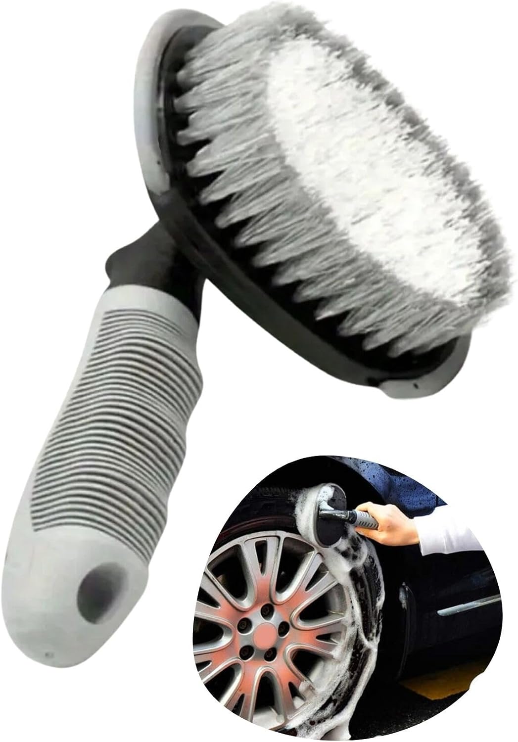 BUFFER Çok Amaçlı Araç Temizlik Fırçası, Siyah, Ergonomik Tasarım, Oto İç ve Dış Yüzeyler için, Jant Koltuk Halı Torpido, 5 Adet