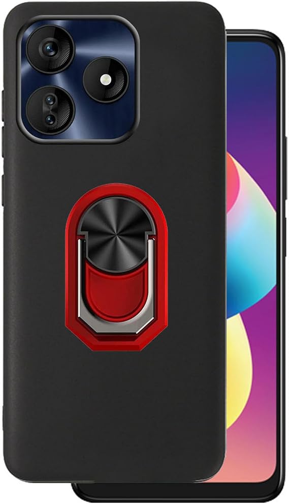 for BLU G64L Case Compatible for BLU G64L Phone Case Cover Slim Shock Protective Kickstand 360 Ring Holder Defender Back -Red