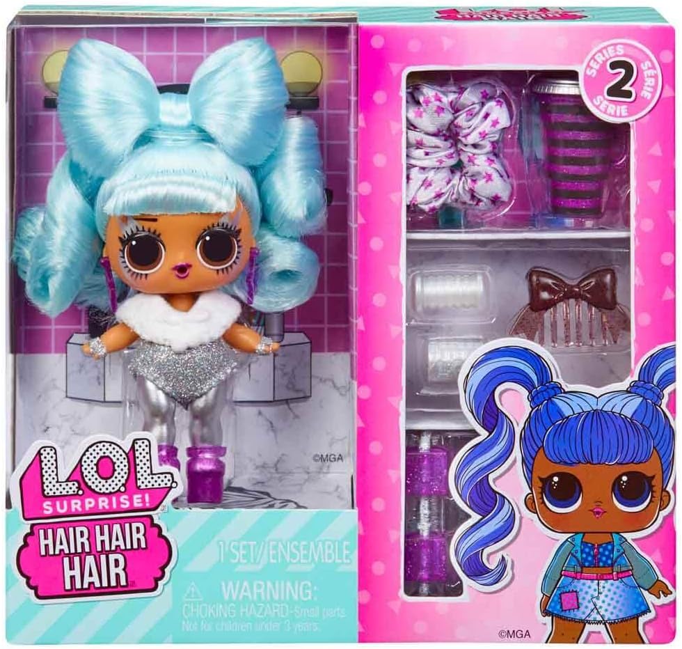 LOL Surprise Hair Dolls, Series 2 with 10 Collectible Doll with Real Hair, Including Stylish Fashion Accessories, Holiday Toy, Great Gift for Kids Girls Boys Ages 4 5 6 Years Old