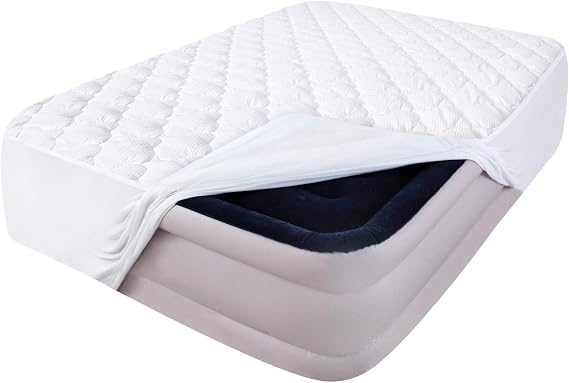 Queen Air Mattress Pad Cover Thick Quilted Topper Fits Inflatable Matresss