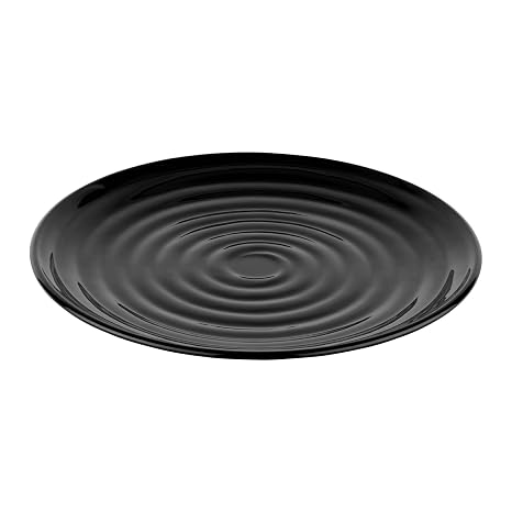 GET 15" Black Round Melamine Dinner Plate (Set of 6) | Dishwasher safe, Shatterproof, Restaurant service, Great for Entrees, Salads, Desserts and Appetizers