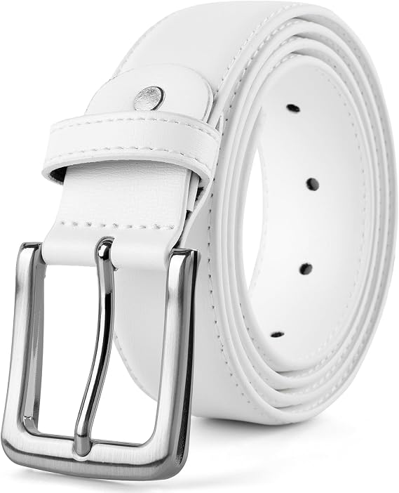 maikun Mens Black Leather Belt, Casual Dress Belts For Men, Classic Design