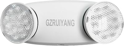 GZRUIYANG Emergency Lights with Battery Backup, 1 Pack Emergency Light, LED Commercial Emergency Lights, UL Listed, AC 120277V, Hardwired Emergency Exit Light Fixtures for Business - White