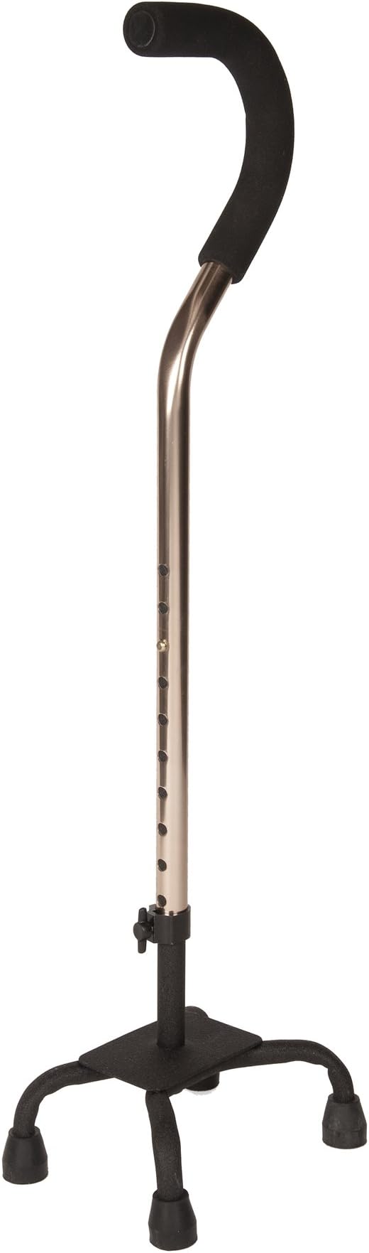 PCP Quad Cane with Adjustable Height & Sturdy Base, Bronze, Small