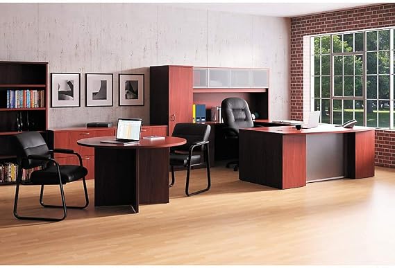 HON Pillow-Soft Mid-Back Leather Office Chair with Arms Leather: Black