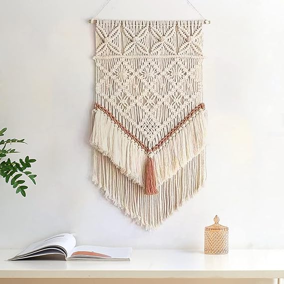 BMIDRUT Hanging Macrame Tapestry Dream Catchers Hand Woven Tapestries Boho Wall Art Decor Home Wall Decor Wall Pediment