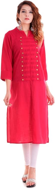 Chichi Indian Women's Plain Cotton Kurti Top