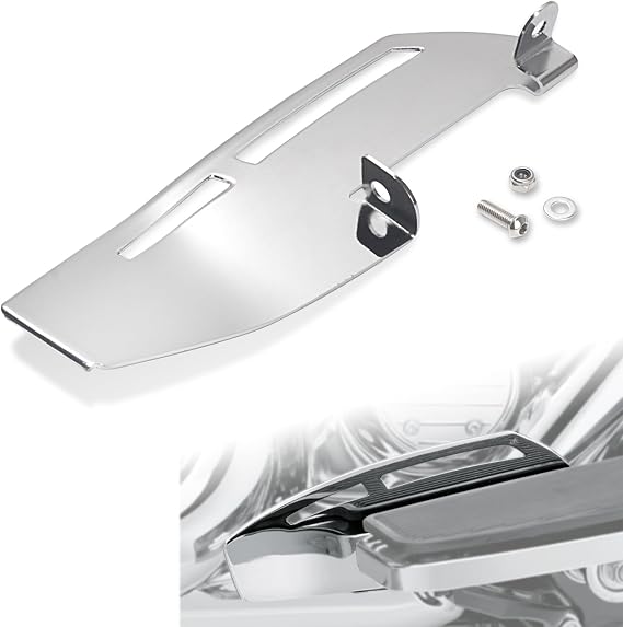 FOVPLUE Right-side Rider Footboard Heel Guard for Harley Touring FLD Chrome