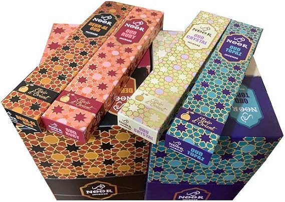 Hari Darshan Elixir of the East Incense Sticks - Assorted Noor - Oud - Agarwood - 4 Boxes x 15 g