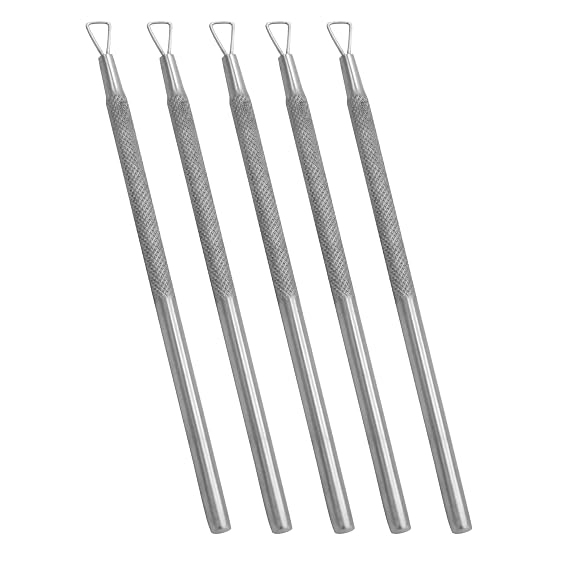 Cuticle Pusher Dual Sided Shaped Double Ended Cuticle Pusher Remover Cleaner Sharp Edge (Pack of 5)
