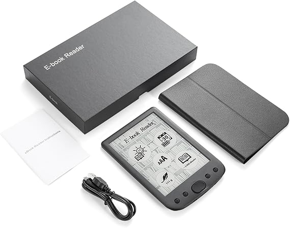 Mingzhe 6 Inch E Book Reader 6 Inch E Reader Digital Book Eye Friendly Screen PDF Expandable Memory Audio Video Built in Speaker for Extracurricular Learning (16G)