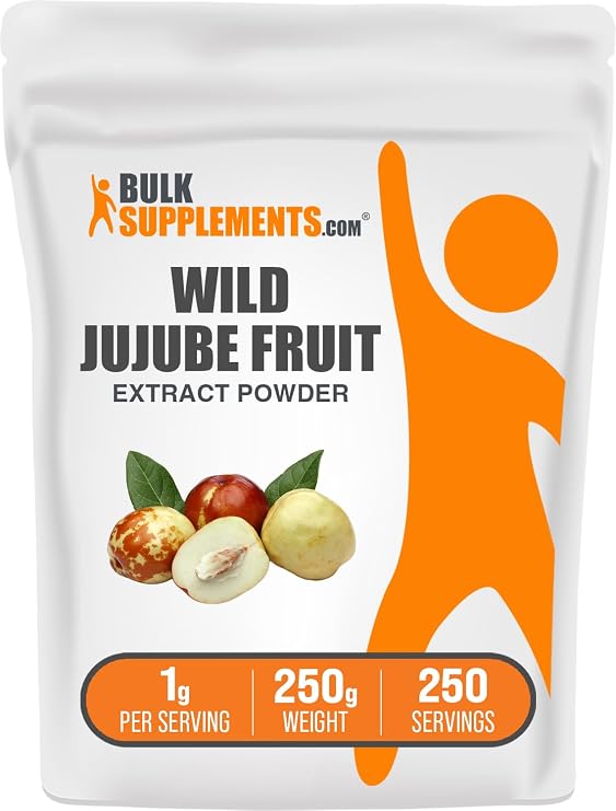 Wild Jujube Extract Powder - Sourced from Jujube Fruit, Herbal Supplement - Gluten Free, 1g per Serving, 250g (8.8 oz) (Pack of 1)
