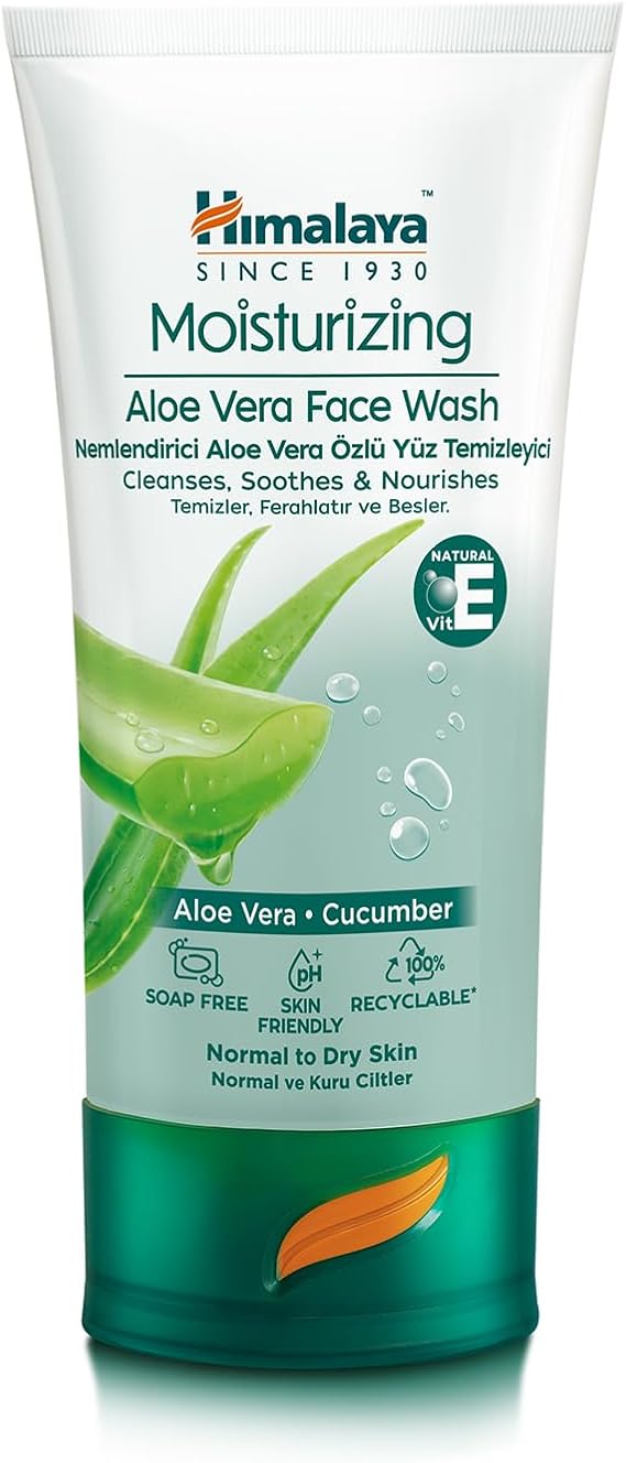 Himalaya Since 1930 Nemlendirici Yüz Yıkama Jeli, Salatalık, Aloe Vera, Parabensiz, Normal Ve Kuru Ciltler, 150 ml