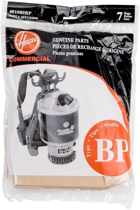 Hoover Style BP Backpack Vacuum Cleaner Bags for C2401 Series 401000BP 1KE2103000 7-Pack