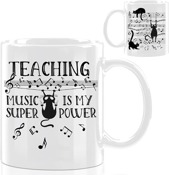 Music Teacher Gifts for Women Coffee Mug, White Ceramic Coffee Mugs