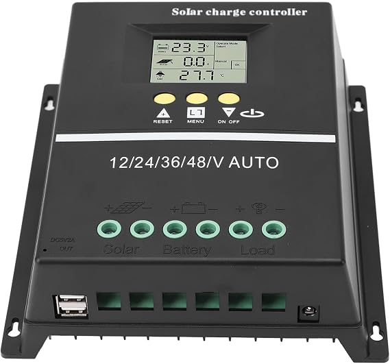 Mppt Solar Controller, Solar Panel Controller Professional 12V 24V 36V 48V Solar Panel Controller Portable Solar Panel Solar Panel Regulator for Outdoor (60A)