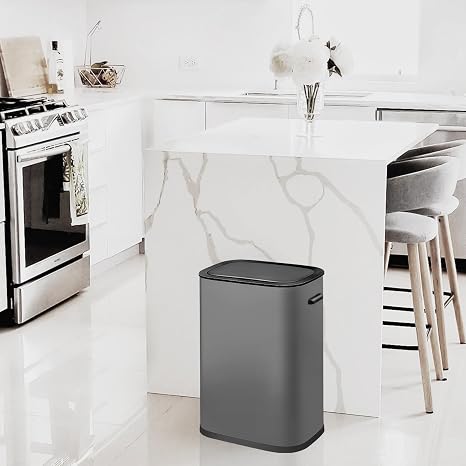 Automatic Motion Sensor Trash Can with Lid, 14.5 Gallon Touchless Trash Bin, 55L Garbage Can Wastebasket for Kitchen, Office, Bedroom, Living Room