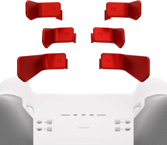 eXtremeRate Swift Paddles for Xbox Elite 1/2 Controller, 6 in 1 Replacement Rear Paddle for Xbox One Elite & Elite Series 2 Controllers Metallic Scarlet Red