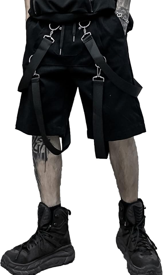 XYXIONGMAO Men's Shorts Techwear Sweatpants Slacks Hip Hop Streetwear Jogger Tactical Cargo Pants Overalls