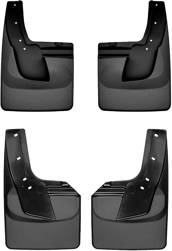 WeatherTech Custom No Drill Splash Guard MudFlaps for Dodge Ram Truck 1500, Ram 1500, Front & Rear Set (110092-120185), Black
